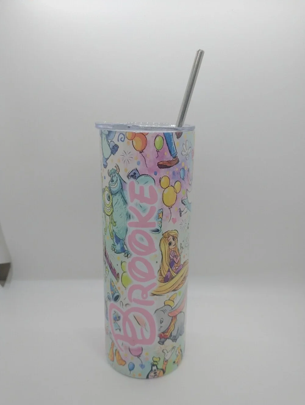 Disney Characters Aplenty Sublimation 20oz Drink Tumbler Customized (Brooke)